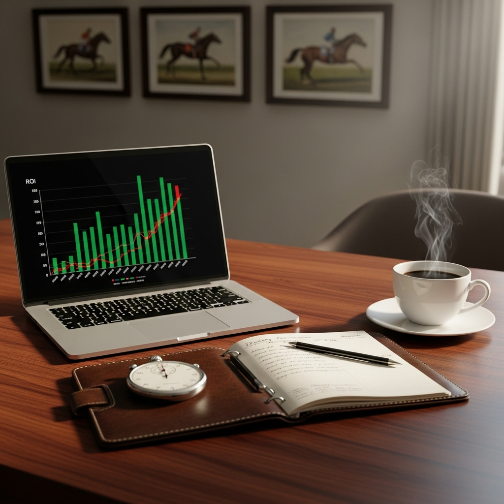Horse racing form guide with performance ratings used to analyse and select winning horses